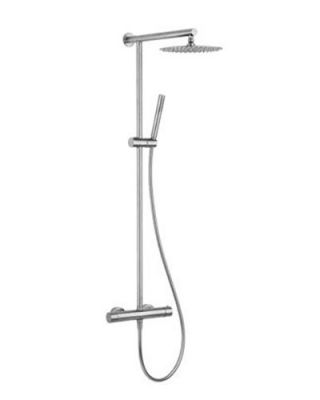 Душевая система с термостатом Remer X Style INOX SSXT37UFM25, нержавеющая сталь