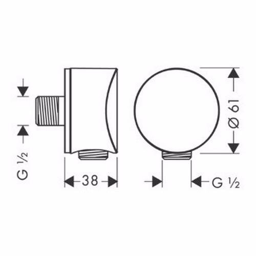 Подключение для шланга Hansgrohe 27453000