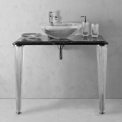 3SC Elegance Консоль ELEGANCE 90х54хh97см с раковиной EL11, топ-мрамор bianco carrara, сифон, цвет: хром EL3090BCSL