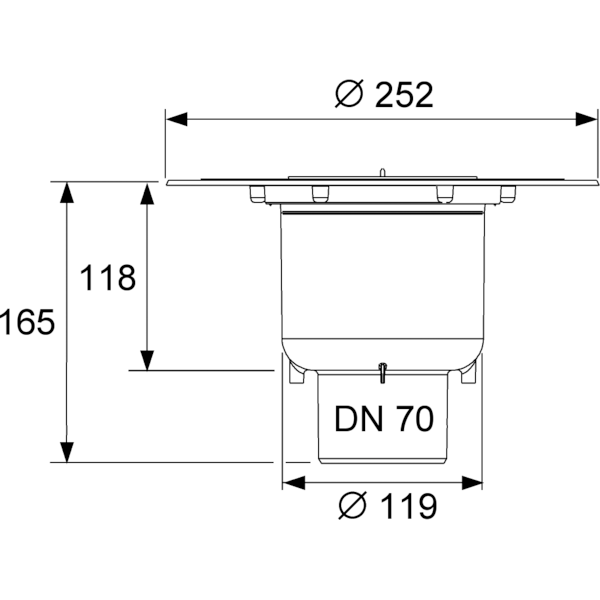 TECEdrainpoint S Сифон вертикальный DN70 3603600