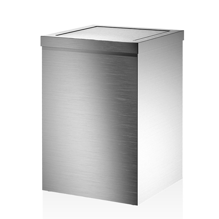 Decor Walther DW 113 Корзина для бумаги 20x20x30см, с крышкой, напольная, цвет: сталь матовая 610176