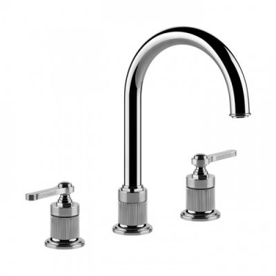 Gessi Venti20 Смеситель для раковины на 3 отверстия, высота излива 168 мм., в комплекте с донным клапаном, цвет: хром 65015#031