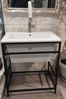 Раковина хозяйственная 71x51 Disegno Ceramica Maxi 70 на консоле