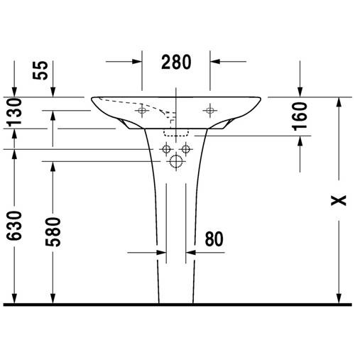 Раковина на пьедестале 60x46 Duravit Puravida 270060