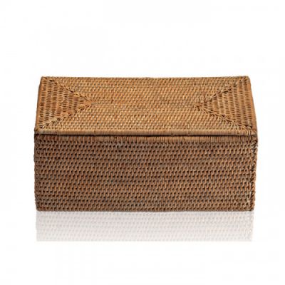 Decor Walther Basket UTBMD Универсальная коробка 30x15.5x14см, с крышкой, настольная, цвет: ротанг темный 932192