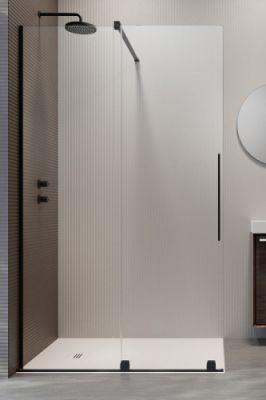 Душевая перегородка раздвижная 80 см FURO BLACK WALK-IN левая