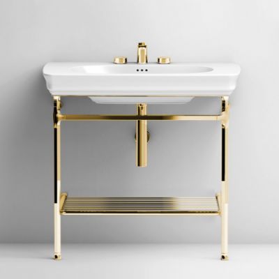 Artceram Civitas Металическая структура Quadra 76х44хh80,5см, полка сетка, цвет: золото
