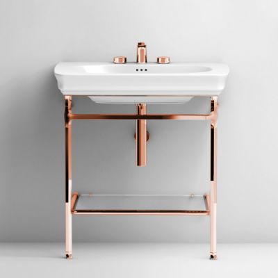 Artceram Civitas Металическая структура Quadra 55х44хh80,5см, полка стекло, цвет: розовое золото