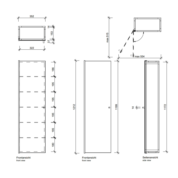 Decor Walther Glas S 4 Шкаф напольный 35x19x120см, стекло белое, цвет: хром 602504