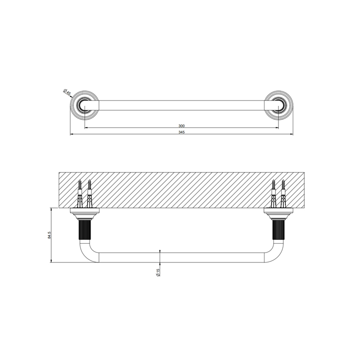 Gessi Venti20 Полотенцедержатель 300 мм., цвет: черный матовый 65497#299