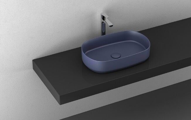 ISVEA Infinity раковина накладная 55x36 см, 10NF65055SV-2Z синий
