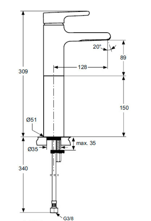 Смеситель для раковины высокий Ideal Standard Attude A4601AA