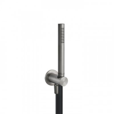 Gessi Shower316 Душевой комплект, состоящий из вывода воды на1/2, держателя, шланга 1,50 м и душевой лейки сзащитой от известкового налёта, цвет: шлифованная сталь 54023#239