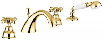 Emmevi Deco Classic, смеситель с ручным душем на борт ванны, 4 отверстия, цвет золото 12120/OR