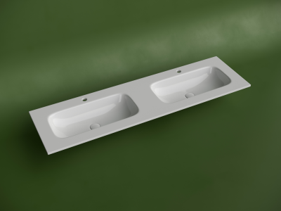 CN7023 Ceramica Nova Раковина накладная мебельная CERAMICANOVA Grace 1610x457 с двумя чашами, цвет белый CN7023