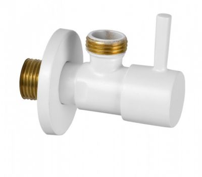 Запорный вентиль 1/2*1/2 Remer 128L1212BO, белый матовый