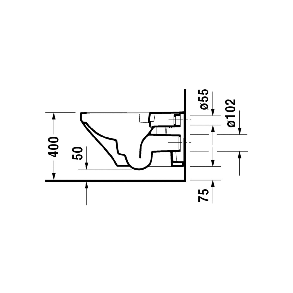 Унитаз подвесной 62 см Duravit DuraStyle RIMLESS 254209