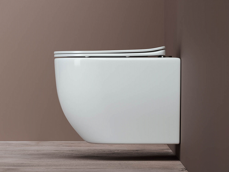 Унитаз подвесной Rimless, с крышкой плавного опускания Ceramica Nova Mia CN1805