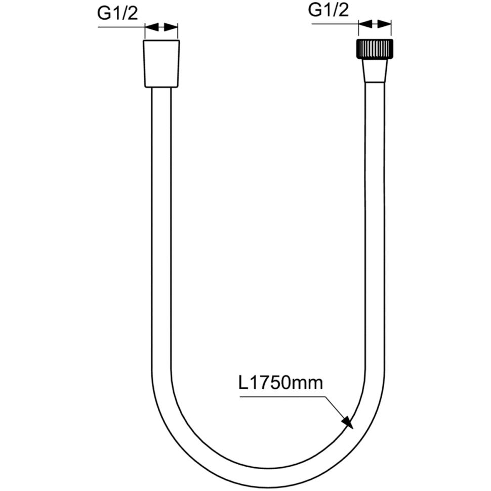 Пластиковый шланг для душа 1750 мм M1/2“xM1/2“  Ideal Standard A4109XG