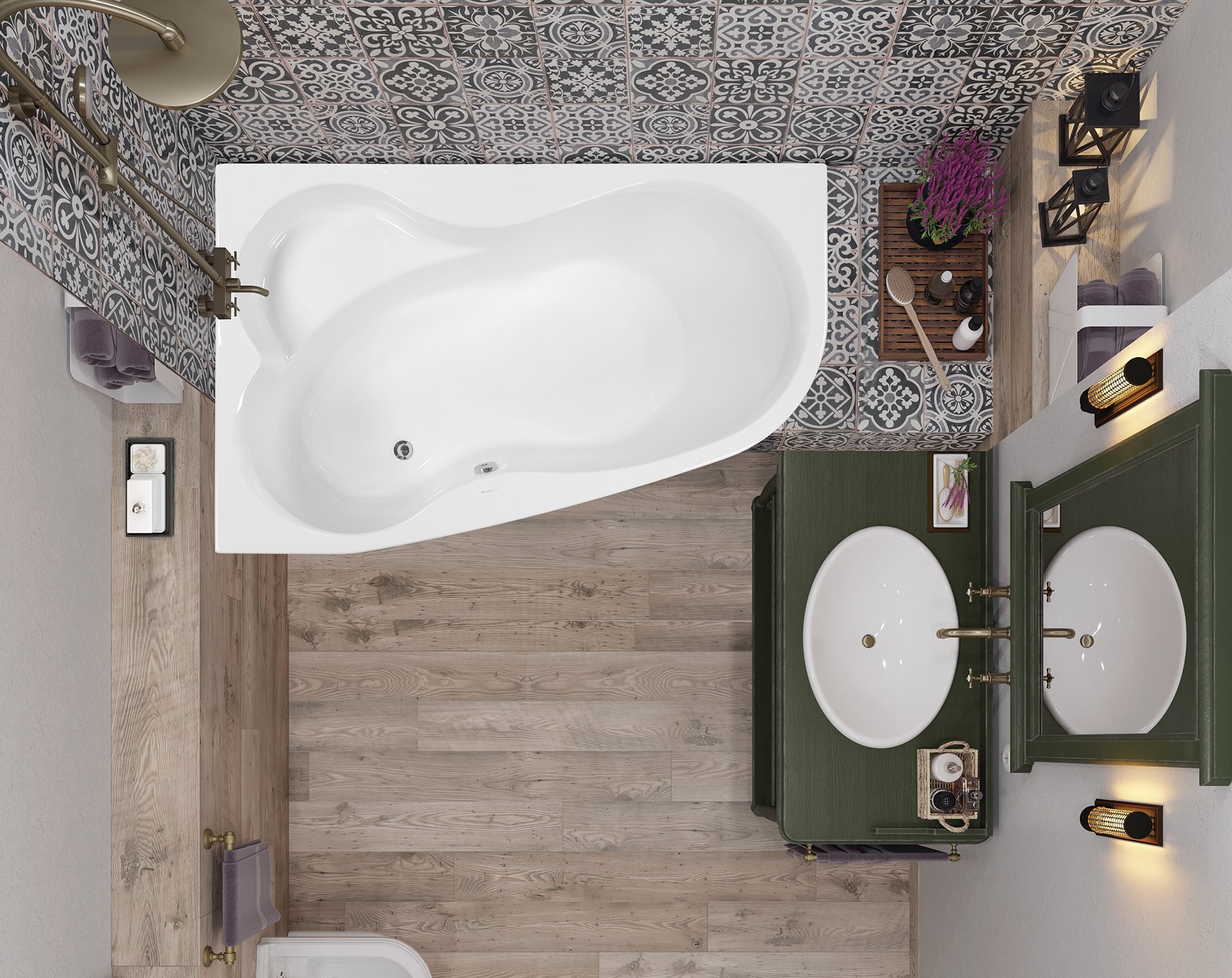 Акриловая ванна 160x105 VAGNERPLAST MELITE 160 Left