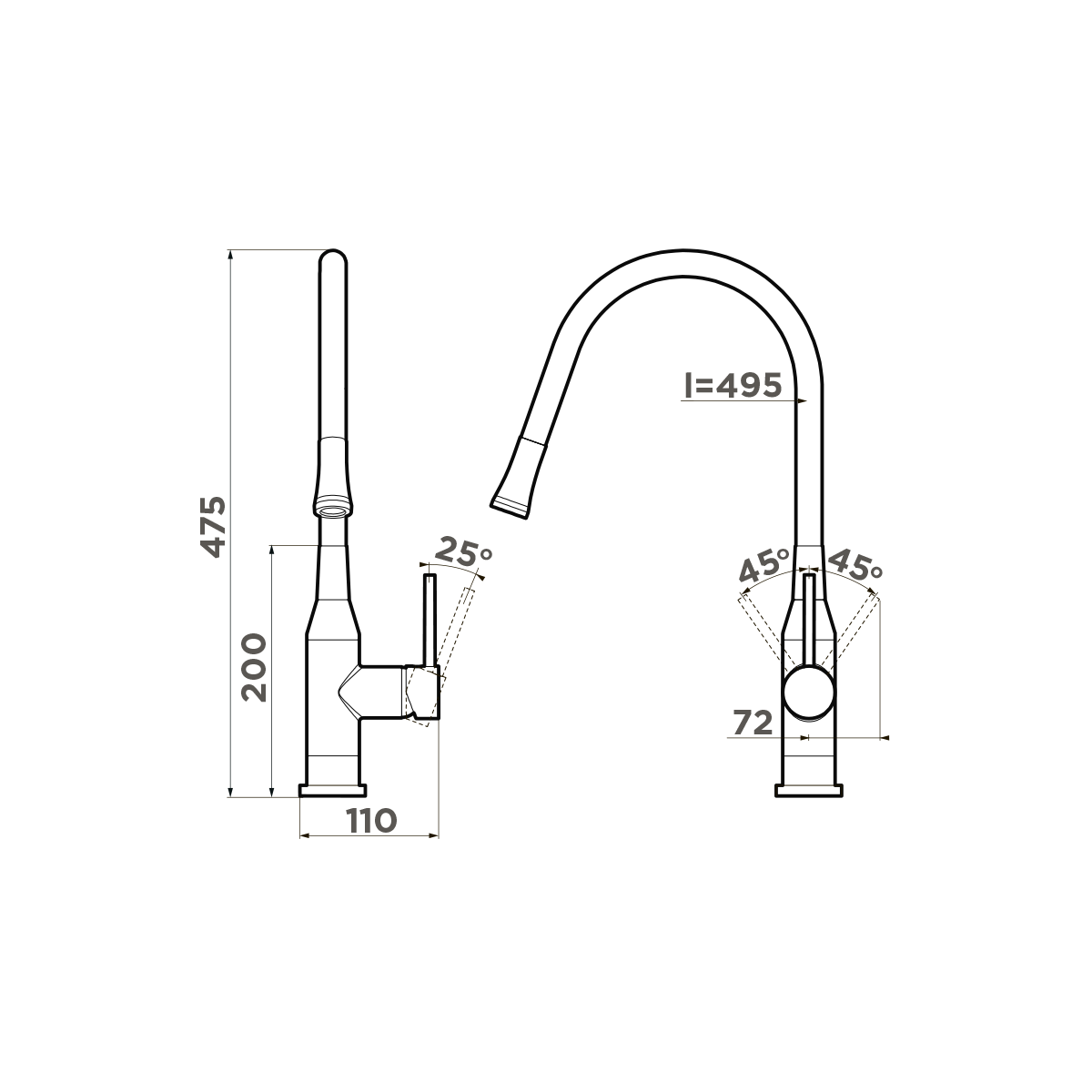 Смеситель для кухни Omoikiri Yatomi-BN-WH 4994250