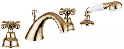 Emmevi Deco Classic, смеситель с ручным душем на борт ванны, 4 отверстия, цвет бронза 12120/BR