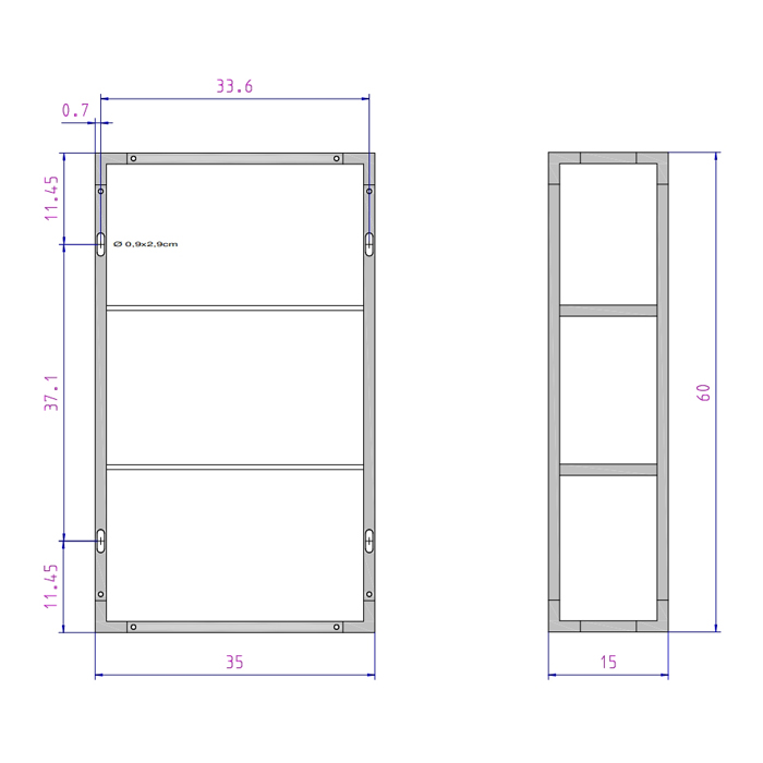 Decor Walther ET 6 Шкафчик открытый 35x15x60см, стекло белое, подвесной, цвет: хром 702804