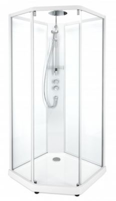 Душевая кабина 90x90 IDO Showerama 10-5 Comfort белый профиль/прозрачное 558.201.301