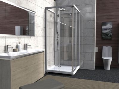 Душевая кабина 90x90 IDO SHOWERAMA 10-5, серебристый профиль/матовое 558.210.304