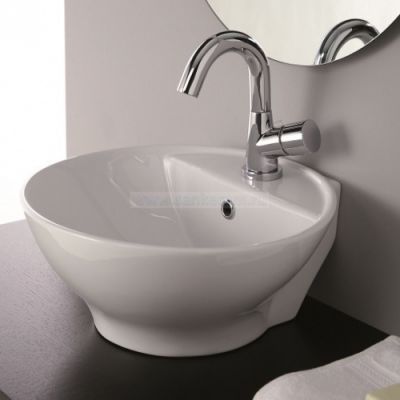 Раковина накладная d38 см круглая Momart NeroCeramica