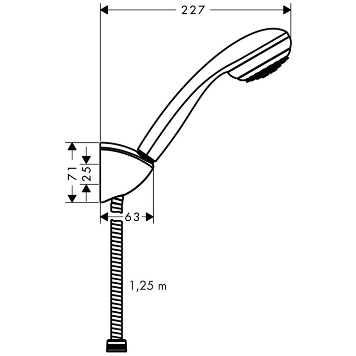 Hansgrohe Crometta 85 1 jet Ручной душ с настенным держателем, цвет: хром/белый 27576000