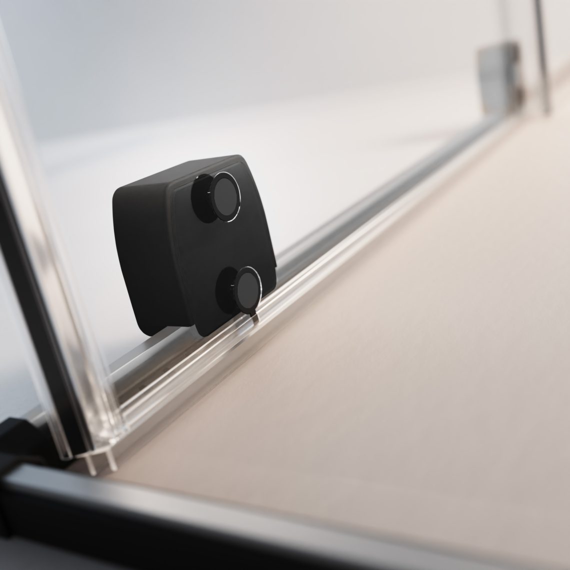 Шторка на ванну 170 см Radaway Furo Black PND II раздвижная профиль чёрный матовый левая
