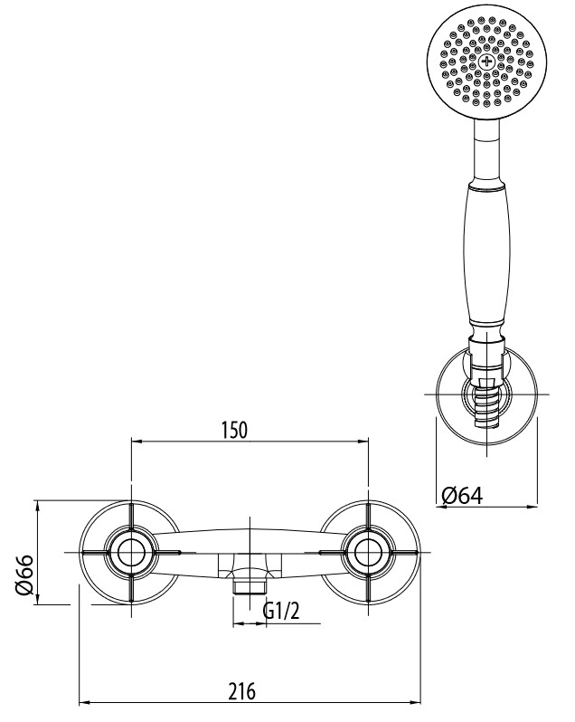 M&Z EPC01502 Epoca Смеситель для душа БРОНЗА