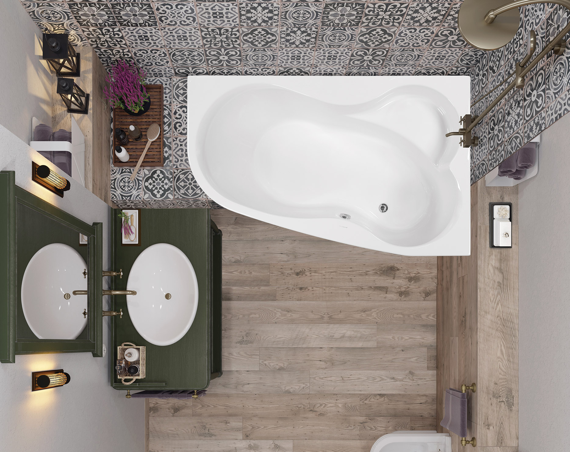Акриловая ванна 160x105 VAGNERPLAST MELITE 160 Right