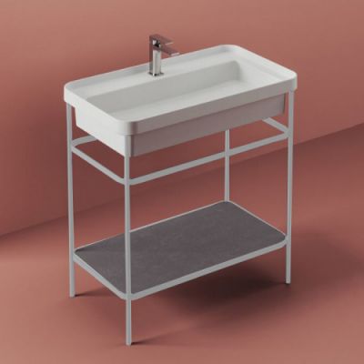 Artceram Fuori Scala Металлическая структура 40x57хh83см с раковиной на 1 отв. цвет: белый матовый