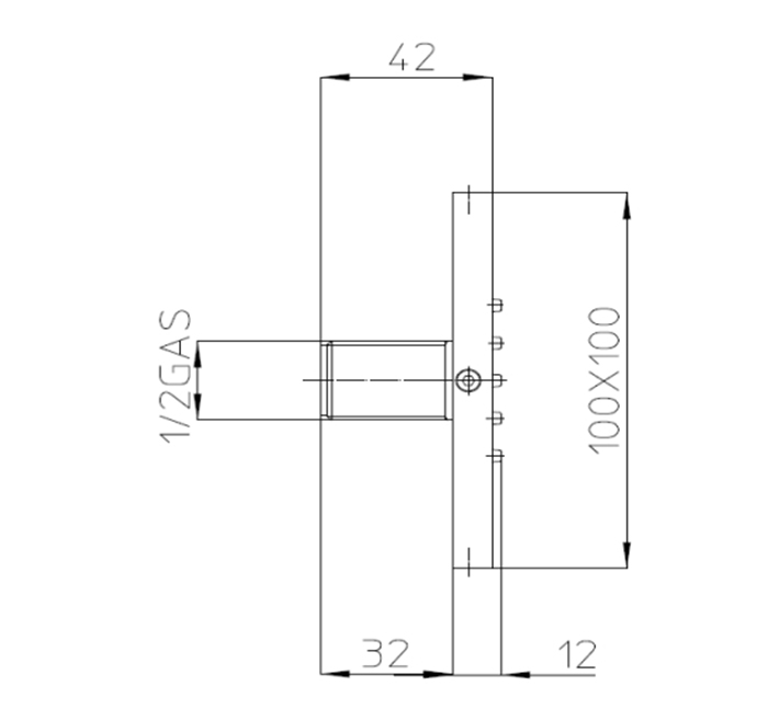 Bossini Cubic Flat Настенная форсунка 10х10 см, цвет: черный матовый I00176.073