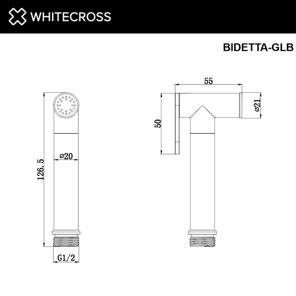 Лейка для биде WHITECROSS BIDETTA-GLB (брашированное золото)