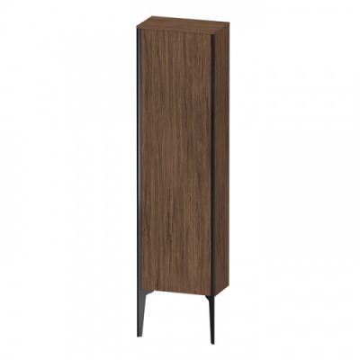 Duravit XViu Шкаф подвесной 40x24x133см, с 1 дверью, 3 стеклянными полками (петли справа), цвет: walnut dark/черный матовый XV1315RB221